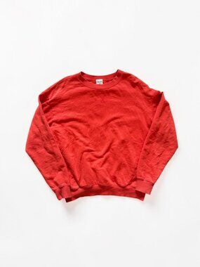 Aerie OFFLINE Crewneck Sweatshirt XS Red Coral Oversized Pullover Athleisure